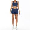 Roupa Fitness Yoga Treino de Alta Intensidade Nude Roupa Esportiva Corrida Roupa de Yoga com Plástico Bolha Roupa Fitness Conjunto Curto 8004