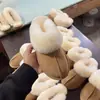 Primer Encuentro Temporada 2026 Nuevas Pantuflas Cerradas Otoño/Invierno Suela Plana Peludas Espesas Cálidas Para Usar al Aire Libre Pantuflas de Mujer