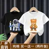 Camiseta de Manga Corta para Niños 2026 Verano Nuevo Estilo Moda para Niños Camiseta de Bebé Casual de Verano Versátil Top de Algodón Puro