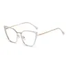 2025 Nueva Moda Espejo Liso Dorado Retro Personalidad Marco de Gafas Ojo de Gato Color Cambiante de Moda Gafas con Luz Azul Anti-Luz Azul Comercio Exterior
