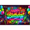 Telón de Fondo Fluorescente Feliz Cumpleaños de Amazon Transfronterizo Banner de Decoración para el Primer Cumpleaños Bandera de Arreglo de Ambiente de Fiesta