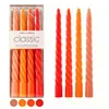 4 piezas Velas de Colores Largas con Rosca Europea Degradadas Decoración Festiva de Navidad Velas Retorcidas Portavelas Espiral Cera