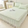 Juego de Tres Piezas Falda de Cama Estilo Princesa de Látex Mate Verano 2026 Nuevo Colcha de Encaje de Verano Sábana con Borde de Falda
