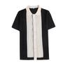 Camiseta de Manga Curta de Verão Masculina Tricô Leck Shirt Marca de Moda Moda Estilo Britânico Meia-manga Camisa Base Roupa Top