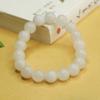Pulseira de Jade de Seda Dourada Natural Ai Yu Pulseira de Contas Redondas de Jade Branco Fábrica de Joias Vintage Atacado Dropshipping S3121407