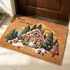 Alfombrillas Decorativas Navideñas Más Vendidas Transfronterizas, Felpudos, Resistentes a Manchas, Antideslizantes, Fáciles de Mantener, Alfombrillas Gruesas de Bucle de Fibra de Coco Artificial