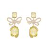 Pendientes de moda con lazo tridimensional de azúcar, plata s925, con microincrustaciones y personalidad, de lujo y alta gama.