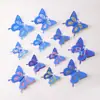 Decoración de Pared de Fondo de Mariposa Colorida de Doble Capa Estéreo 3D Decoración del Hogar DIY Pegatina de Pared Mariposa de Papel Cortada con Láser