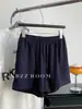 Pantalones Cortos de Lino Estilo Old Money para Verano 2026 con Cintura Elástica y Cordón, Pantalones Casuales de Pierna Ancha de Corte A de Cintura Alta para Mujer