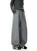 Calça de Moletom com Barra Curva Estilo Old Money 2026 para Homens e Mulheres, Estilo Americano Outono/Inverno, Desconstruída, Caimento Solto, Calça Casual para Casais