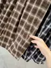 Pantalones de pierna ancha a cuadros retro para mujer, nuevo estilo otoño 2026, adelgazantes, holgados, casuales, versátiles, pantalones casuales de nueve puntos
