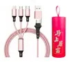 Cable de Carga Rápida 3 en 1 de 100W con Trenzado de Nylon para Teléfonos Móviles Apple y Android TYPE-C, Directo de Fábrica