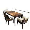 [Mesa de Comedor Bentley Bentley] Mesa y Sillas de Comedor de Madera Maciza de Lujo Accesible Italianas, Rectangular Una Mesa y Seis Sillas para Casas de Lujo y Villas