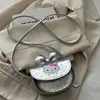 Bolsa transversal estilosa com laço para meninas pequenas, bolsa de princesa, bolsa de ombro de gatinho fofo para meninas, porta-moedas de bebê