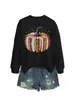 Amazon eBay sitio independiente sudadera casual de moda divertida para mujer con estampado de calabaza cuello redondo manga larga en stock