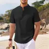 Nova Camisa Polo Tecida com Textura Solta Retrô para Homens Verão 2025 Camiseta Retrô com Gola Lapela Manga Curta Respirável
