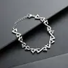 Pulsera Masculina Transfronteriza con Letra y Diseño de Espina, Nueva Cadena Cubana Versátil, Joyería Minimalista Hip-Hop Personalizada, Pulsera de Siete Cuentas