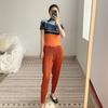 Miyake Moda Estampada Plissada Mais Vendida Blusa Feminina Fina Gola Alta Manga Curta Verão Nova Temperamento Camiseta Fashion