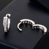 Nuevos aretes pequeños europeos y americanos de 10 mm con forma de anillo de diamantes cuadrados de circonita cúbica CZ, aretes pequeños para mujer, bohemios, oro rosa, plata