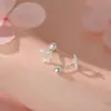 Pendientes de Plata Pura S999 con Diseño de Encaje Coreano en Forma de Corazón con Cierre de Rosca, Dulces y Elegantes para el Uso Diario, Pendientes Versátiles de Lujo Ligero, Dropshipping