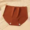 Calcinhas de Seda de Gelo Femininas Finas Cintura Média Sem Costura Levanta Bumbum 3D Controle de Barriga Forro de Algodão Antibacteriano Shorts Triângulo Nude para Meninas
