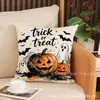 Funda de almohada con estampado de calabaza de Halloween transfronteriza, cojín decorativo temático de vacaciones, cojín para sofá, cojín lumbar para cabecera de dormitorio