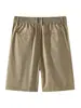 Pantalones Cortos Casuales Nanxia Unisex Verano Marca de Moda Estilo Ins Pantalones Frescos de Lino Sueltos Versátiles Pantalones de Pierna Recta