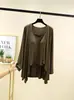 Conjunto de Cardigan com Alça de Modal Feminino Verão Fino Casual Tamanho Grande Solto Roupa de Casa Conjunto de Duas Peças
