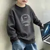 Sudadera con capucha de dibujos animados para niños, primavera y otoño, cuello redondo, manga larga, para niños medianos y grandes, top cómodo, ropa exterior moderna y elegante para bebé