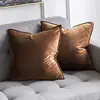 Directo de fábrica terciopelo simple color sólido almohada funda de almohada almohada de cama cojín de borde para sofá dormitorio