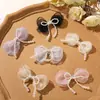 Super estilo de hada, malla, romántico, lazo de perlas artificiales, DIY, estilo suave y hermoso, accesorio para el cabello, pinza lateral, accesorio para ropa y bolso