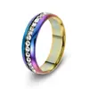 Anel de Diamante de Linha Única Moda Personalizada Europeia e Americana Aço Inoxidável Diamante Incrustado Anel de Casal Masculino e Feminino Joia de Mão Anel de Dedo