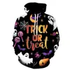 Sudadera con Capucha para Festival de Halloween Transfronterizo Europeo y Americano, Cabeza de Calabaza de Terror, Impresión Digital 3D, Sudadera Casual con Capucha, Suéter de Manga Larga