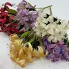 Arreglo floral artificial de lirio silvestre de 9 ramas y 9 cabezas, adecuado para decoraciones de bodas, decoraciones de pasillos y centros de mesa.; disponible en varios colores, hecho de seda