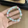 Nueva pulsera de cuerda elástica con cuentas de esmalte de colores estilo chino, pulsera dulce para niña con tulipanes, pulsera femenina para puesto de mercado nocturno, venta al por mayor