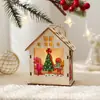Luzes de Fio LED de Casa de Madeira Transfronteiriça, Atmosfera de Natal de Casa de Madeira, Boneco de Neve, Papai Noel, Decorações de Natal