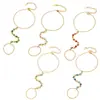 Acessório estiloso em camadas, doce e cool: Pulseira entrelaçada em aço inoxidável 316 banhada a ouro 18k com zircônia colorida em formato de coração para mulheres