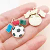 30 Estilos Mixtos de Trofeo de Fútbol de la Copa del Mundo con Goteo de Aceite, Estadio, Camiseta, Colgantes de Aleación, Pendientes DIY, Pulsera, Accesorios de Joyería