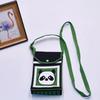 Bolso para teléfono móvil de estilo coreano con diseño de panda pequeño, bandolera de punto, bolso de mano con solapa, bolso informal para salir