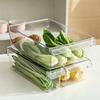 Caja de Almacenamiento para Refrigerador de Gran Capacidad para Latas y Bebidas, Plástico Transparente, Organizador de Almacenamiento para Cocina, Frutas y Verduras