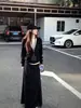 Chamarra sudadera negra con capucha para mujer, cárdigan top ajustado para principios de otoño, falda corta, conjunto de estilo coreano, juego completo
