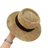 Sombrero de Paja Hueco de Ala Plana Estilo Francés para Mujer, Sombrero de Playa de Verano, Sombrero de Vacaciones, Sombrero de Protección Solar Estilo Old Money