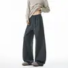 Pantalones deportivos casuales blancos y grises para hombre, primavera y otoño, pantalones anchos holgados de pierna curva, pantalones deportivos modernos de alta resistencia estilo americano para hombre