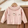 Conjunto de Suéter para Niñas 2026 Otoño/Invierno Nuevo Estilo para Niñas Lindo Cuello Redondo Tejido de Punto Trenzado Conejo Tejido Conjunto de Dos Piezas