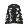 Ropa de Mujer al por Mayor Transfronteriza Estilo Europeo y Americano Otoño e Invierno 2025 Nuevo Abrigo Holgado de Punto Jacquard Floral 2893200
