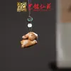 Pingente de Corrente para Celular Sapo de Madeira Arco-Íris Yiming Xianyuan Sandália Criativa de Sândalo Animal Desenho Animado Sapo Ornamento