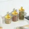 Conjunto de Três Peças Dourado Completo com Tampa Pote de Armazenamento Redondo de Plástico PET com Hot Stamping Caixa para Lanches de Estudante
