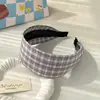 Diadema de ala ancha a cuadros de rayas azules, Diadema de mezclilla moderna y versátil, Para salir, Accesorios para el cabello con pasador, Nuevo de primavera y verano