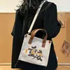 Bolsa Tote de Lona Personalizada com Impressão de Logo, Bolsa de Mão Cultural e Criativa para Campus Corporativo, Bolsa Transversal, Bolsa de Tecido com Design Tridimensional Espesso