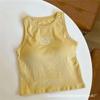 Colete feminino de algodão bordado em torno do pescoço com almofada no peito Spice Girls Top sem mangas Moda Confortável Roupa íntima esportiva